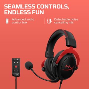 HyperX Cloud II Gaming Headset - 7.1 Surround Sound - Memory Foam Ear Pads - Durable Aluminum Frame - Multi Platform Headset - Works with PC, PS4, PS4 PRO, Xbox One, Xbox One S - Red-4P5M0AA - Image 3