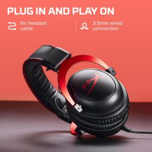 HyperX Cloud II Gaming Headset - 7.1 Surround Sound - Memory Foam Ear Pads - Durable Aluminum Frame - Multi Platform Headset - Works with PC, PS4, PS4 PRO, Xbox One, Xbox One S - Red-4P5M0AA - Image 4