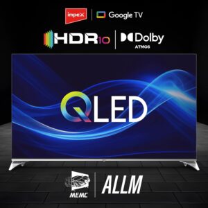 Impex 55 Inch Smart QLED Google TV,4K Ultra HD Television, Dolby Vision & Atmos, 120Hz DLG, Voice Control Remote, eARC, ALLM, Bluetooth/WiFi, 2 Years Warranty, evoQ 55S4QLC2R120 - Image 3