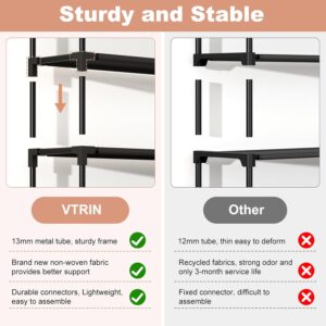 VTRIN 10 Tier Shoe Rack Tall Large Capacity Wide Shoe Organizer with Two Hooks Sturdy Metal Shoe Shelf for Entryway, Closet, Bedroom - Image 5