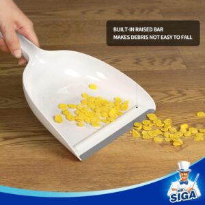 MR.SIGA Dustpan and Brush Set, Portable Cleaning Brush and Dustpan Combo with Bamboo Handle, White, 1 Set - Image 5