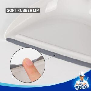 MR.SIGA Dustpan and Brush Set, Portable Cleaning Brush and Dustpan Combo with Bamboo Handle, White, 1 Set - Image 7