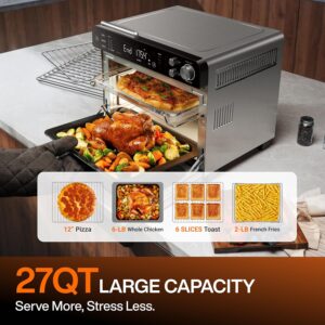 Typhur Sync Oven with Smart Wireless Meat Thermometer Probe, 12‑in‑1 Countertop Airfryer Toaster Oven Combo, 360° Turbo Convection, Dehydrator, Recipes & 5 Accessories, Large 27QT with Extra Wire Rack - Image 8
