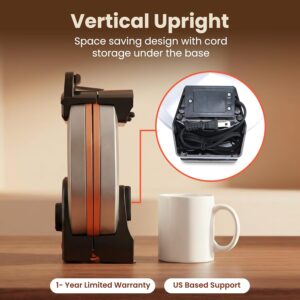 Elite Gourmet Belgian Waffle Maker with PFAS-Free CeramiCrisp™ Ceramic Nonstick Plates, Adjustable Browning Control, 1100W Heating, Power & Ready Indicator Lights, Vertical Storage, Stainless Steel - Image 7