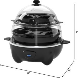 Dash Deluxe Egg Cooker - Boiler, Poacher & Steamer - Includes Measuring & Recipe Guide - Dishwasher Safe - BPA Free - Holds 12 Eggs, Black - Image 10
