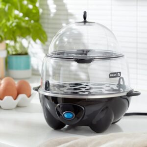 Dash Deluxe Egg Cooker - Boiler, Poacher & Steamer - Includes Measuring & Recipe Guide - Dishwasher Safe - BPA Free - Holds 12 Eggs, Black - Image 11