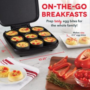 Dash Family Size Egg Bite Maker - Electric Egg Bite Maker with Non-Stick Silicone Cups - Space-Saving Design & Quick Cleanup - Make Sandwiches, Healthy Snacks & Desserts - 9 Servings, Black - Image 2