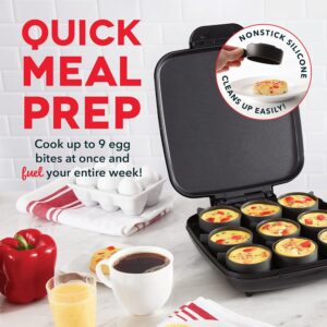 Dash Family Size Egg Bite Maker - Electric Egg Bite Maker with Non-Stick Silicone Cups - Space-Saving Design & Quick Cleanup - Make Sandwiches, Healthy Snacks & Desserts - 9 Servings, Black - Image 5