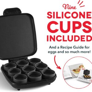Dash Family Size Egg Bite Maker - Electric Egg Bite Maker with Non-Stick Silicone Cups - Space-Saving Design & Quick Cleanup - Make Sandwiches, Healthy Snacks & Desserts - 9 Servings, Black - Image 6