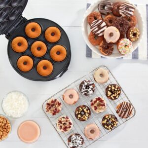 Donut Maker, Electric Non-Stick Surface Makes 7 Small Doughnuts Mini Donut Maker Machine, Mini Doughnut Maker Pancake Maker for Breakfast, Snacks, Desserts & More, Azure - Image 3