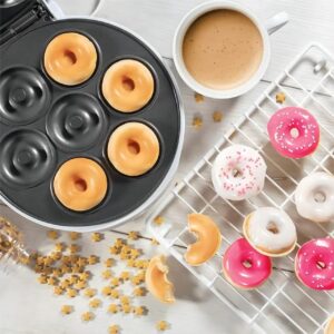 Donut Maker, Electric Non-Stick Surface Makes 7 Small Doughnuts Mini Donut Maker Machine, Mini Doughnut Maker Pancake Maker for Breakfast, Snacks, Desserts & More, Azure - Image 5