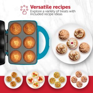 Holstein Housewares Non-Stick 6-Count Electric Cupcake Maker Machine – Bakes 6 Cupcakes, Muffins, Pizza Cups, Cinnamon Buns – Perfect for Gifts, Birthdays, Holidays, or Bake Sales, Teal - Image 5