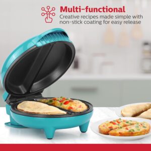 Holstein Housewares Stainless Steel 2 Section Omelet & Frittata Maker, Non Stick Coating, Easy To Clean, Indicator Lights, Compact Storage, Prepare Versatile Recipes in Minutes. 2 Portions, Teal - Image 4