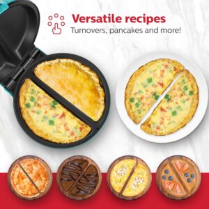 Holstein Housewares Stainless Steel 2 Section Omelet & Frittata Maker, Non Stick Coating, Easy To Clean, Indicator Lights, Compact Storage, Prepare Versatile Recipes in Minutes. 2 Portions, Teal - Image 7