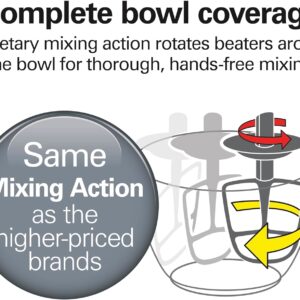 Hamilton Beach Electric Stand Mixer, 4 Quarts, Dough Hook, Flat Beater Attachments, Splash Guard, 7 Speeds with Whisk, Easy-Carry Top Handle, White - Image 4