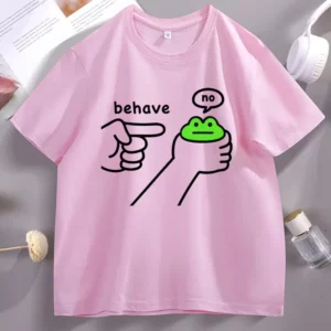Dishonest Frog Pattern Printed Men's and Women's T-shirt Funny Frog Meme Inappropriate Behavior T-shirt Casual Cotton T-shirt - Image 4