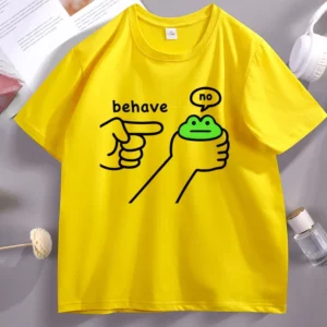 Dishonest Frog Pattern Printed Men's and Women's T-shirt Funny Frog Meme Inappropriate Behavior T-shirt Casual Cotton T-shirt - Image 6