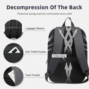 HK Business Backpack for Men 17 Inch Laptop Backpack with USB Port Slim Expandable Waterproof Travel Bag Large Work Computer Bag - Image 2