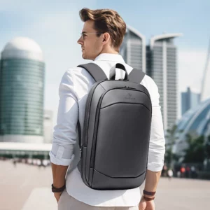 HK Business Backpack for Men 17 Inch Laptop Backpack with USB Port Slim Expandable Waterproof Travel Bag Large Work Computer Bag - Image 3