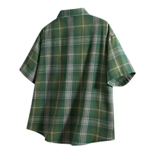 High Street Plaid Shirt Men Shirts 2026 Summer Fashion Chemise Homme Men's Checkered Shirts Short Sleeve Cotton Shirt Man Blouse - Image 3