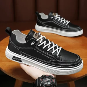 Brand Men's Casual New Leather Shoes for Men Non-slip Sports Shoes Fashion Comfortable Sneakers Male Flat Slip-on Casual Shoes - Image 1