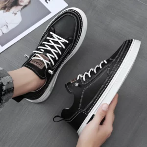 Brand Men's Casual New Leather Shoes for Men Non-slip Sports Shoes Fashion Comfortable Sneakers Male Flat Slip-on Casual Shoes - Image 5