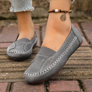 2026 Women Summer Elegant Round Head Flat Slippers Female Shoes Women Casual Leather Soft-soled Flat Base Shoes 5688 - Image 5