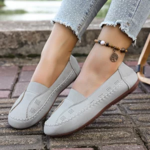 2026 Women Summer Elegant Round Head Flat Slippers Female Shoes Women Casual Leather Soft-soled Flat Base Shoes 5688 - Image 6