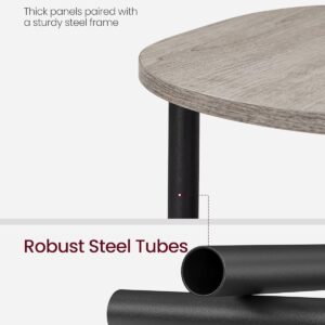 VASAGLE Side Table, Small End Table, Tall Nightstand for Living Room, Bedroom, Office, Bathroom, Steel Frame, Industrial Style, Oval, Heather Greige and Ink Black ULET288L101 - Image 5