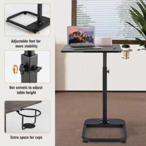 facka Adjustable TV Tray Table with Rounded Metal Corners, C-Shaped Snack Table for Couch, Sofa, Bed or Chair, Small Space Side Table for Eating, Dinner, or Laptop Use - Image 4