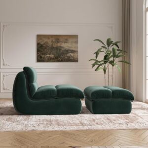 YVDNHP Bean Bag Chair with Ottoman, Cozy Comfy Reading Nook Chairs, Ultra Soft Corduroy Fabric Bean Bag Chairs for Adults, Reading Chair with Ottoman for Living Room, Bedroom Apartment (Green) - Image 5