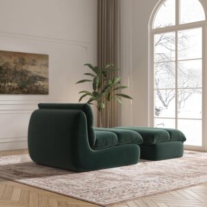 YVDNHP Bean Bag Chair with Ottoman, Cozy Comfy Reading Nook Chairs, Ultra Soft Corduroy Fabric Bean Bag Chairs for Adults, Reading Chair with Ottoman for Living Room, Bedroom Apartment (Green) - Image 6