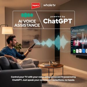 Impex Whale OS 43 Inch FHD QLED Smart TV (Wios43Q) | ChatGPT AI Voice Assistant | Netflix, Prime, YouTube | 8GB ROM, 1GB RAM | HDMI x2, USB x2 | 1920x1080 | 2Y Warranty | 90W Power Television - Image 4