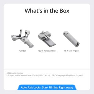 DJI RS 4 Mini, Gimbal Stabilizer for Cameras Canon/Sony/Panasonic/Nikon/Fujifilm, Auto Axis Locks, 2kg/4.4lbs Payload, Intelligent Tracking, Camera Gimbal, Camera Stabilizer, Native Vertical Shooting - Image 5