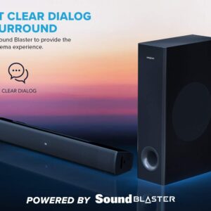 Creative Stage V2 2.1 Channel 160W Soundbar with Subwoofer, Clear Dialog and Surround by Sound Blaster, Bluetooth 5.0, TV ARC, Optical, and USB Audio,Adjustable Bass and Treble, for TV - Image 4
