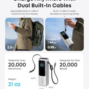 Anker Power Bank, 25,000mAh 165W Ultra-Fast Portable Charger for Dual Laptops, Fast Charging Battery Pack with Built-In and Retractable Cables, For iPhone 17/16 Series, Samsung, and More - Image 2