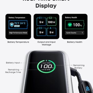 Anker Power Bank, 25,000mAh 165W Ultra-Fast Portable Charger for Dual Laptops, Fast Charging Battery Pack with Built-In and Retractable Cables, For iPhone 17/16 Series, Samsung, and More - Image 5