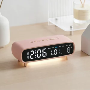 LED Digital Alarm Clock Voice Control Temperature Date Week Timer Brightness Adjustment Electronic Clock With Ambient Light - Image 3