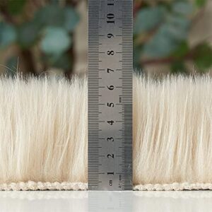 EasyJoy Ultra Soft Fluffy/Fuzzy Shaggy Area Rug Faux Fur Chair Cover Seat Pad for Bedroom Floor Sofa Living Room (2 x 6 ft Sheepskin, Beige) - Image 7