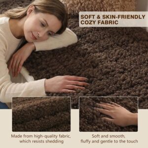 OHSIO Couch Cover for Pets, Washable Non-Slip Sofa Cover Pet Friendly, Soft Fuzzy Teddy Fleece Sofa Slipcover for 2 Cushion Sofa Furniture Protector (Brown, 27.6" x 59") - Image 4