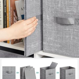 SONGMICS Storage Cubes, 11-Inch Non-Woven Fabric Bins with Double Handles, Set of 6, Closet Organizers for Shelves, Foldable, for Clothes, Cattail Gray UROB26LG - Image 7