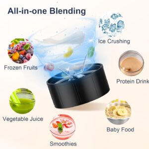 KOIOS Smoothie Blender, 900W Personal Blender for Shakes and Smoothies for Kitchen with 2 Portable Cups 22oz, Single Serve Smoothies Maker Mixer for Juices, Nutritious Recipe, Grey Blue - Image 4
