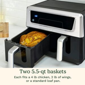 Cuisinart Dual Basket Air Fryer, Two Baskets 11 Qt in Total, 6 Functions: Air Fry, Roast, Bake, Broil, Dehydrate & Keep Warm, Features Sync Finish & Sync Settings, Toss Reminder & Auto-Pause, ADZ-112 - Image 7