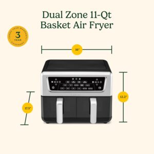 Cuisinart Dual Basket Air Fryer, Two Baskets 11 Qt in Total, 6 Functions: Air Fry, Roast, Bake, Broil, Dehydrate & Keep Warm, Features Sync Finish & Sync Settings, Toss Reminder & Auto-Pause, ADZ-112 - Image 8