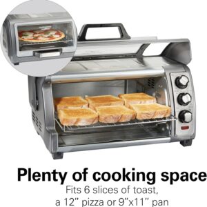 Hamilton Beach Sure-Crisp Air Fryer Toaster Oven Combo with Large Capacity, Fits 6 Slices or 12” Pizza, 4 Cooking Functions for Convection, Bake, Broil, Roll-Top Door, Easy Reach, Stainless Steel - Image 5