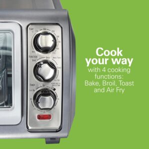 Hamilton Beach Sure-Crisp Air Fryer Toaster Oven Combo with Large Capacity, Fits 6 Slices or 12” Pizza, 4 Cooking Functions for Convection, Bake, Broil, Roll-Top Door, Easy Reach, Stainless Steel - Image 6