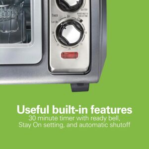 Hamilton Beach Sure-Crisp Air Fryer Toaster Oven Combo with Large Capacity, Fits 6 Slices or 12” Pizza, 4 Cooking Functions for Convection, Bake, Broil, Roll-Top Door, Easy Reach, Stainless Steel - Image 7