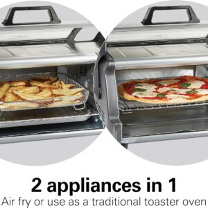 Hamilton Beach Sure-Crisp Air Fryer Toaster Oven Combo with Large Capacity, Fits 6 Slices or 12” Pizza, 4 Cooking Functions for Convection, Bake, Broil, Roll-Top Door, Easy Reach, Stainless Steel - Image 8