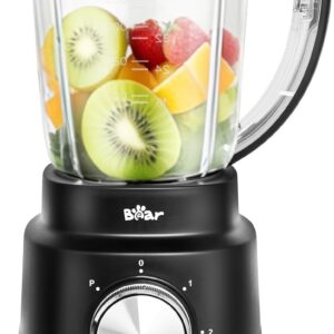 Bear 800W 6-Speed Blender, Smoothie Blender for Kitchen with 50oz(1.5L) BPA-Free Cup/Suction Feet/Feeding Hole/10 blades, Countertop Blender for Smoothies, Crush Ice, Frozen Fruit, Juice and Puree - Image 3