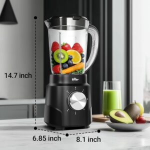 Bear 800W 6-Speed Blender, Smoothie Blender for Kitchen with 50oz(1.5L) BPA-Free Cup/Suction Feet/Feeding Hole/10 blades, Countertop Blender for Smoothies, Crush Ice, Frozen Fruit, Juice and Puree - Image 2